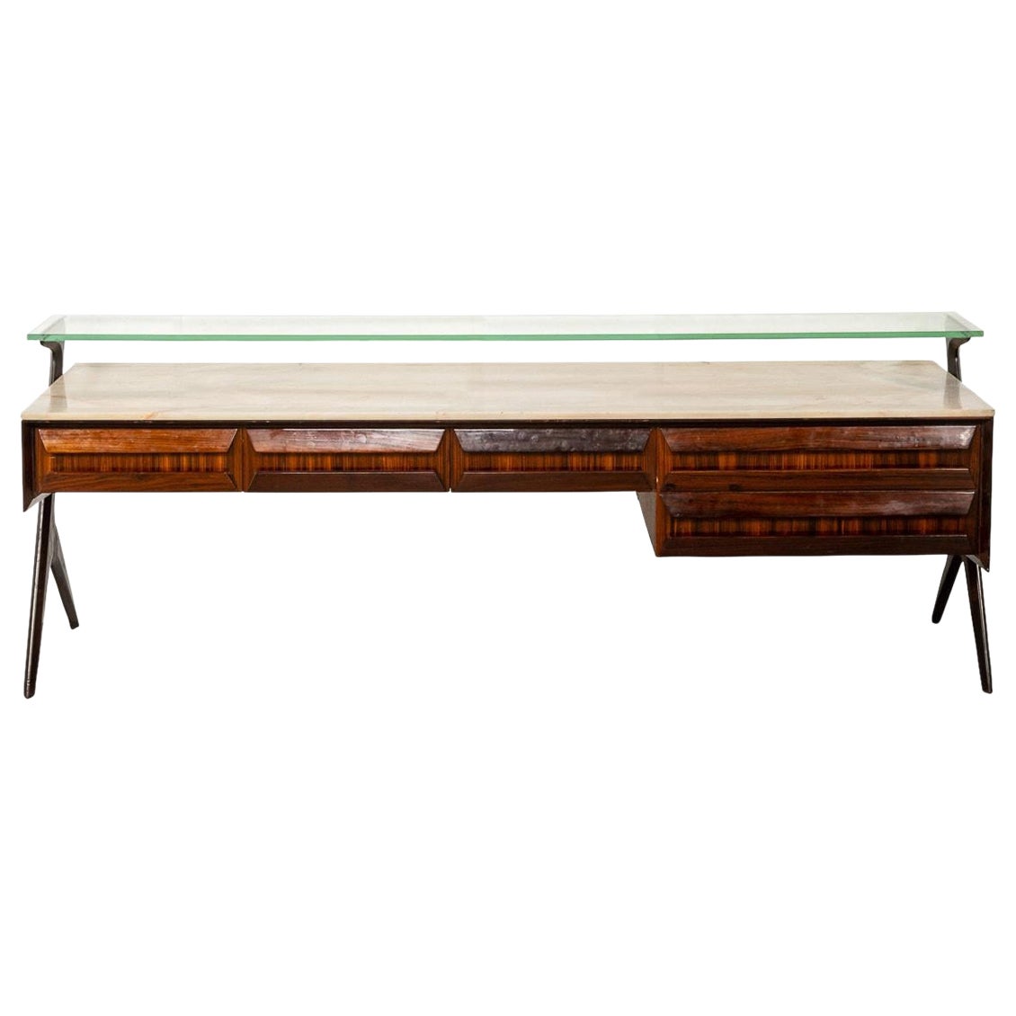 20th Century Italian Rosewood Sideboard By Vittorio Dassi, c.1950 For Sale