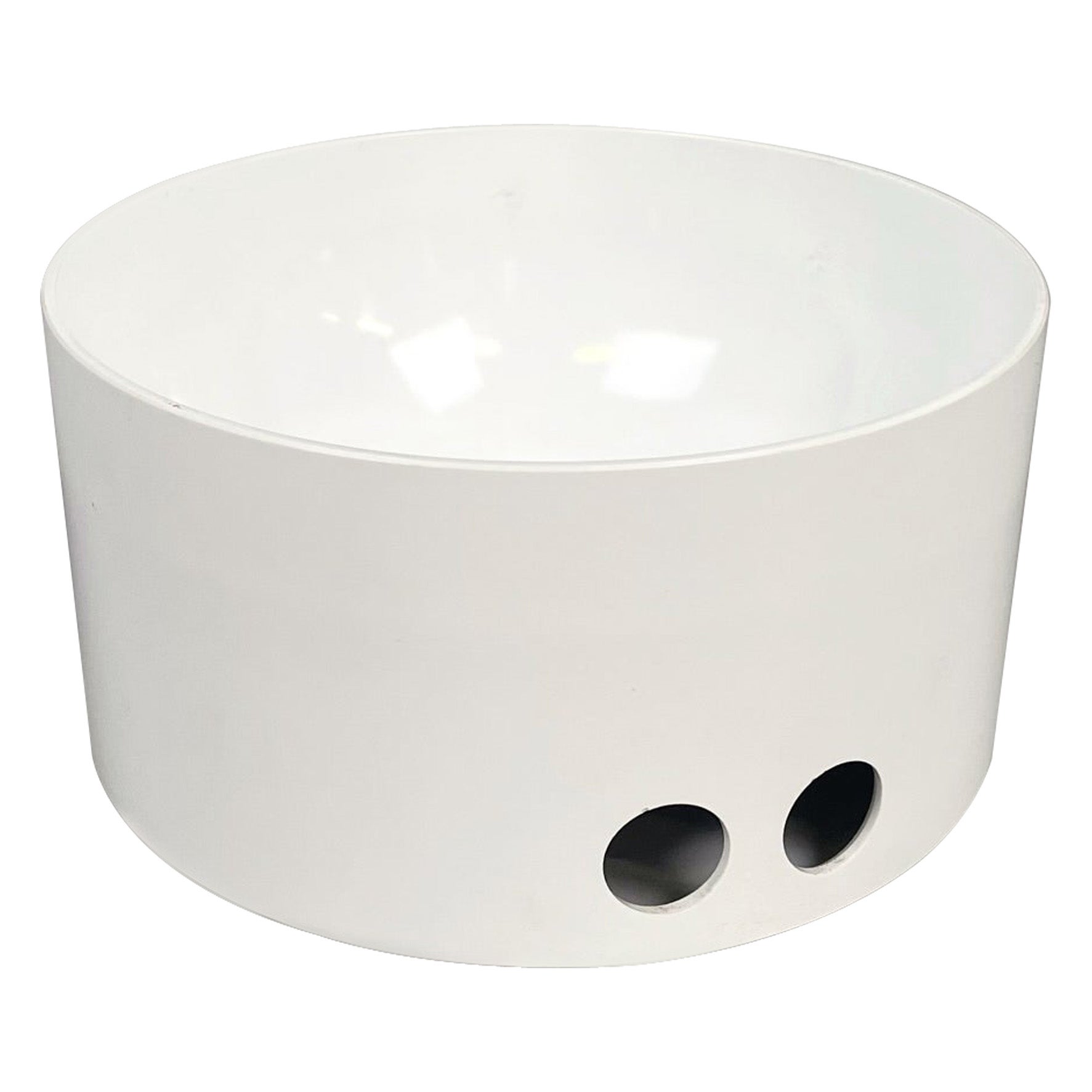 Italian Modern White plastic cylindrical bowl by Enzo Mari for Danese, 1970s For Sale