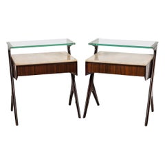 Vintage A Pair Of Italian Rosewood Side Tables By Vittorio Dassi, c.1950