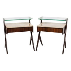 Paire de tables d'appoint italiennes en bois de rose par Vittorio Dassi, datant d'environ 1950