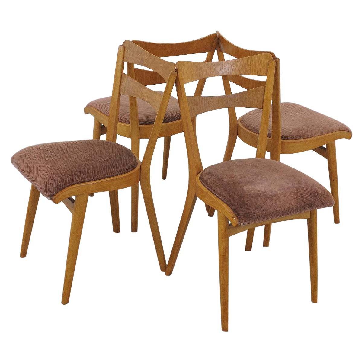 Mid century Dining Chairs by Tatra nabytok, Set of 4 For Sale