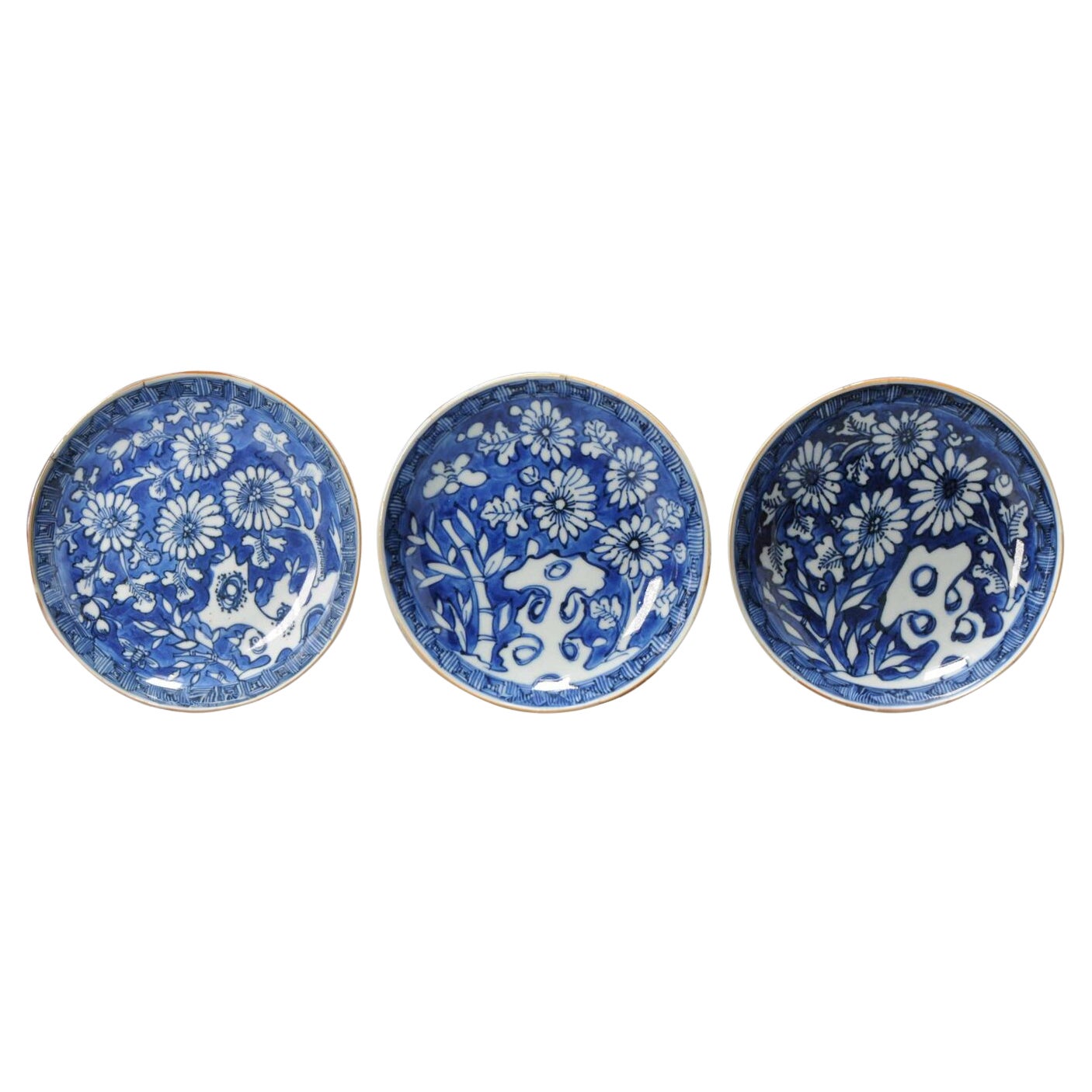 Kosometsuke Antique Chinese Ming Dynasty Plates China Porcelain Blue and White