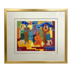 Mid-Century Modern Watercolor signed 'Leclère', 1960s