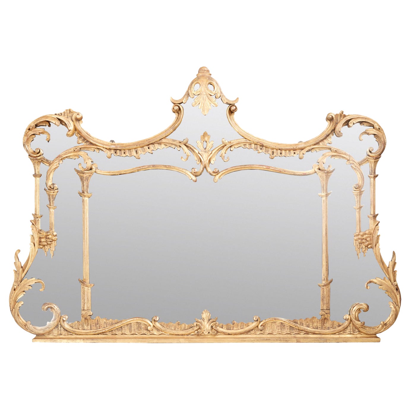19th Century Overmantel Mirror For Sale