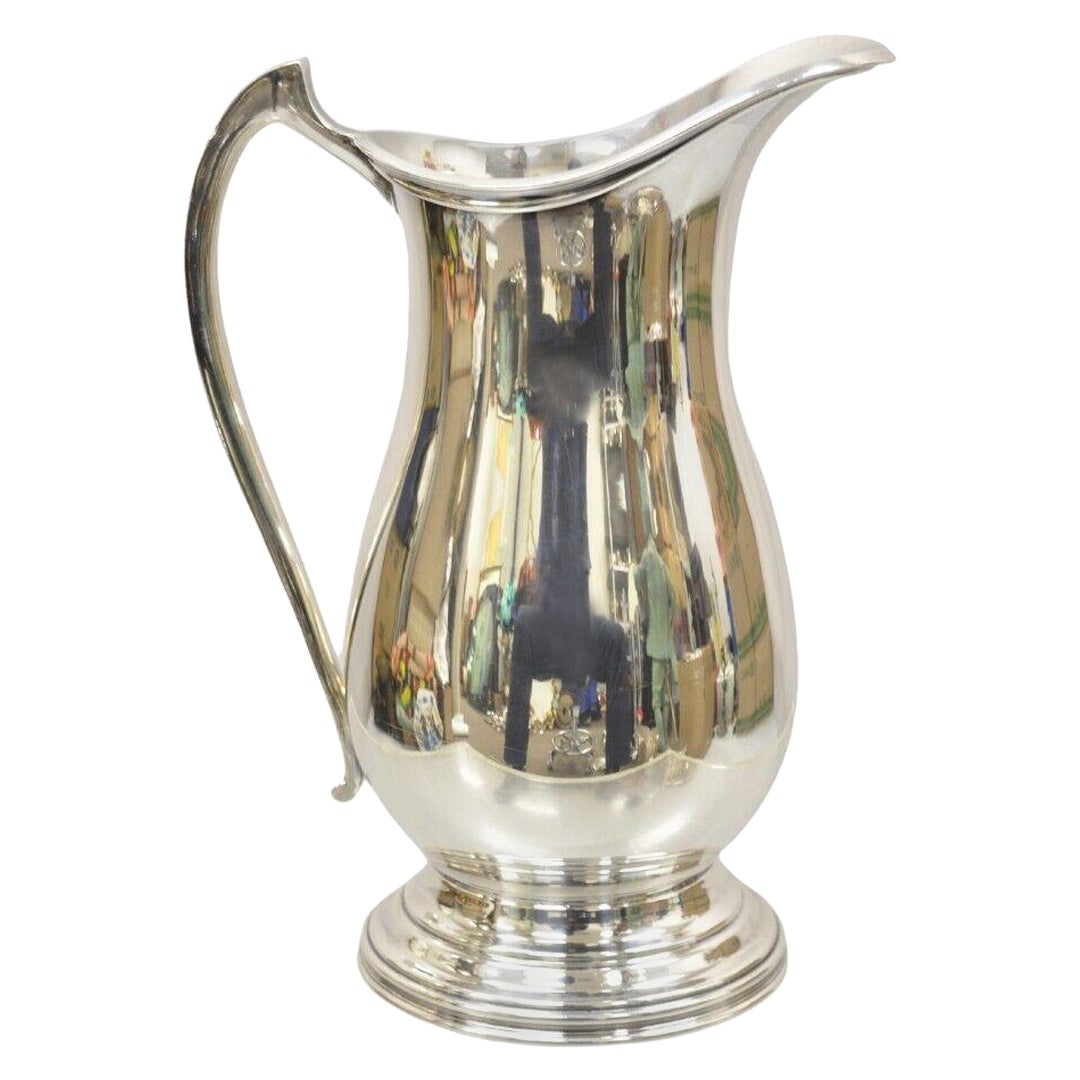 Antique Silver Plated Victorian Water Pitcher By The Sheffield Silver Co For Sale