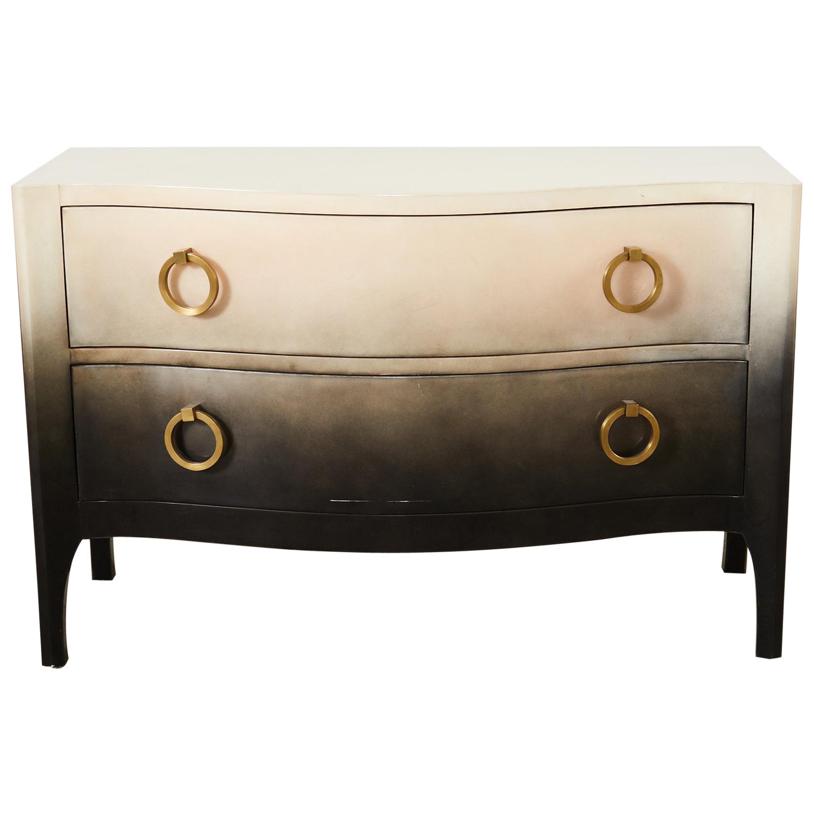 Scala Parchment Goatskin Trapu Gradient Ombre Chest Commode  For Sale