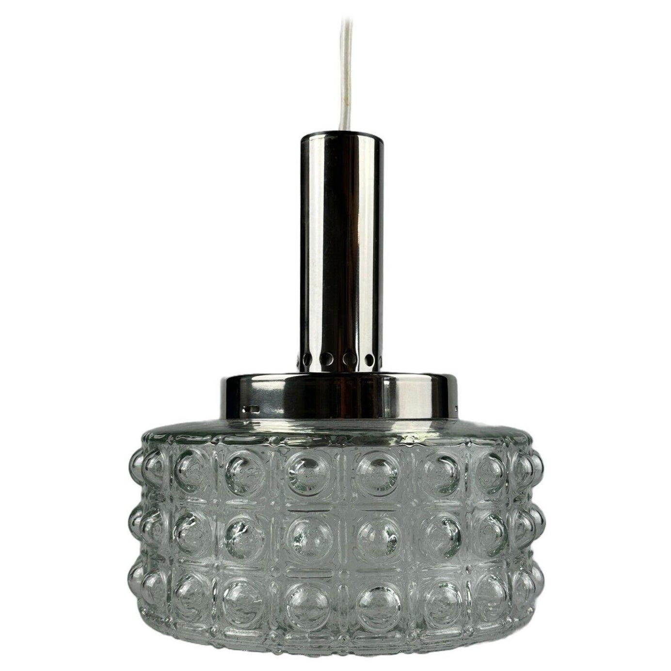 Lampada a sospensione anni '60-'70 NO AGE lampada da soffitto a bolla in vetro cromato design Space/One