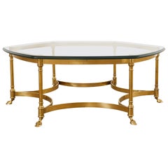 Italian LaBarge Hollywood Regency Brass Cocktail Table 