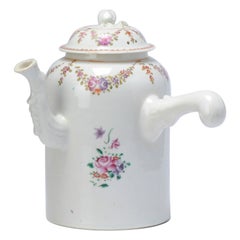 Antique Large Armorial Chocolate Pot Qing Chinese Porcelain Chine de Commande