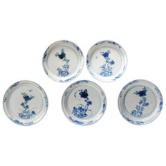 Set of 5 Antique Kaiseki Chinese Porcelain Kosometsuke Dishes, 17th Century