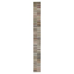 Rug & Kilim’s Patchwork Kilim Extra-Long Runner in Polychromatic Stripes
