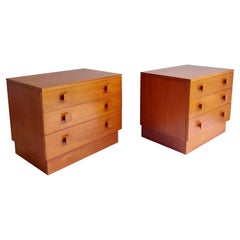 Retro Mid Century Scandinavian Danish 2  Bedside Cabinets chest of drawers 60s