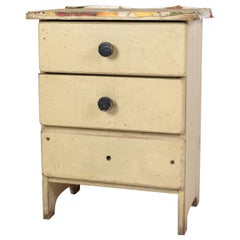 Children's Chest With Drawers Made In Painted Wood From 1890s