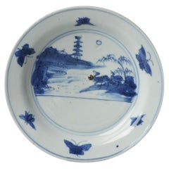 Antiguo paisaje de porcelana china Kosometsuke Tianqi/Chongzhen, siglo XVII