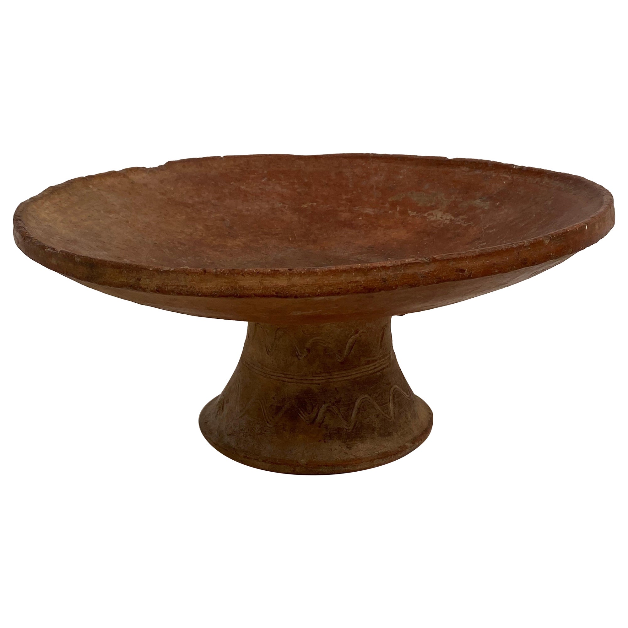Antique Berber Terracotta Bowl on a central foot For Sale