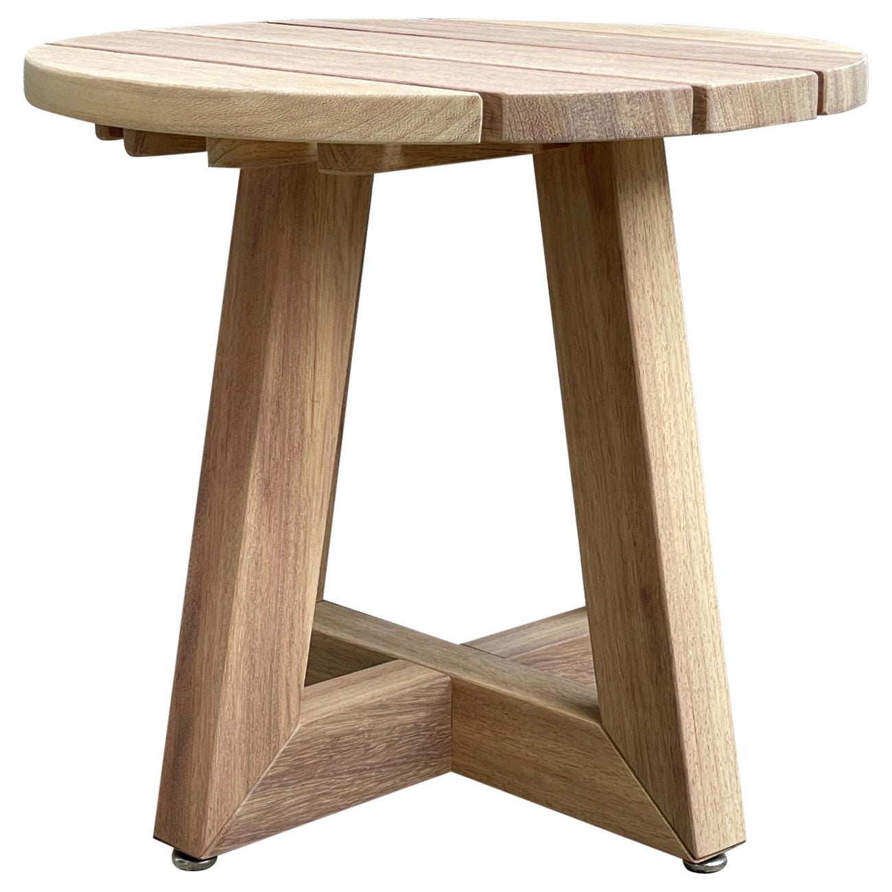 24” diameter teak outdoor side table For Sale