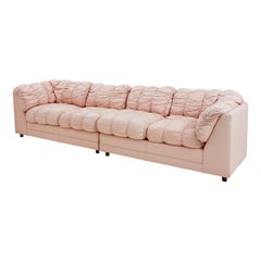 1980s Pink Channeled Sofa