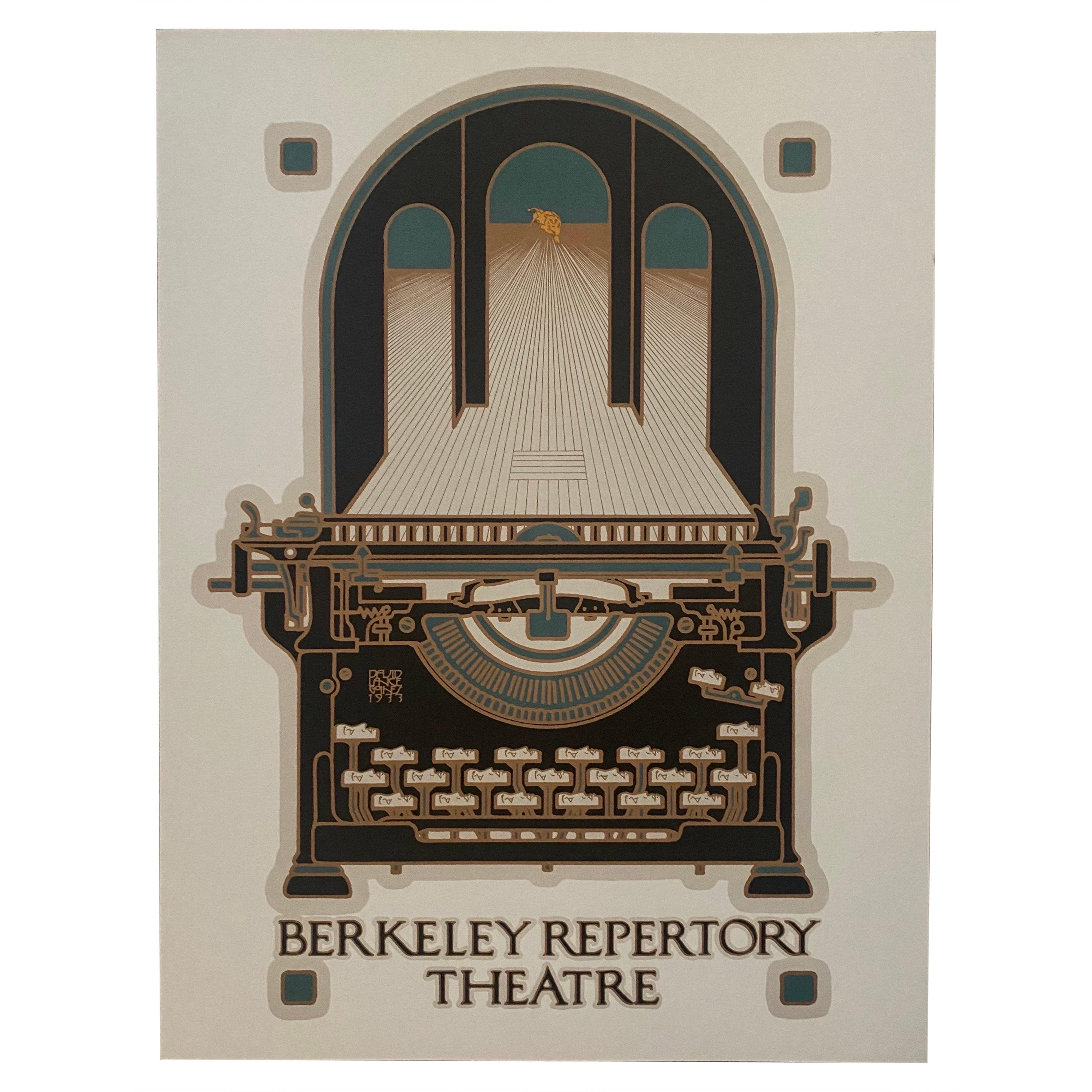 1977 David Lance Goines "Berkeley Repertory Theatre" Screenprint  For Sale