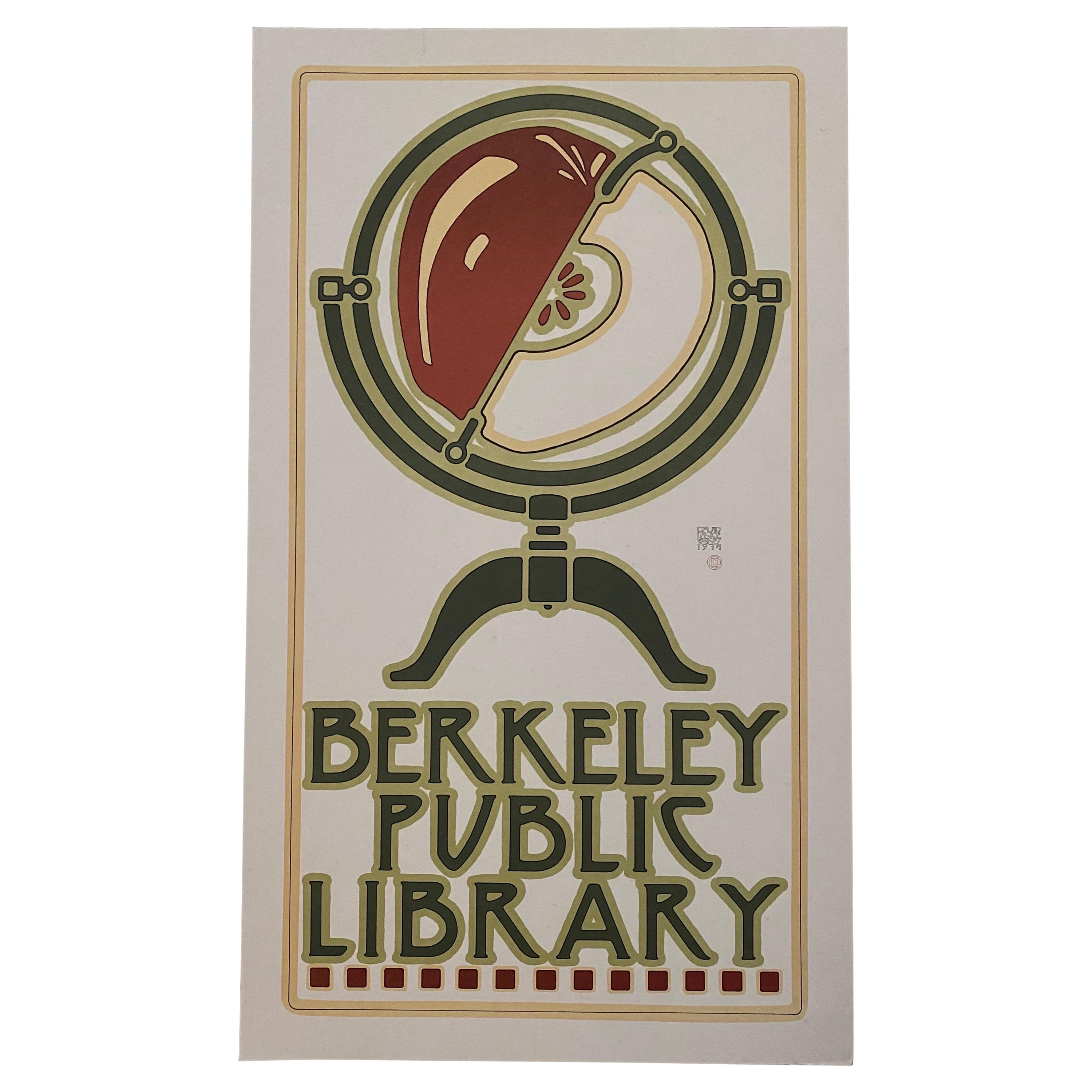1977 David Lance Goines "Berkeley Public Library" Lithograph For Sale