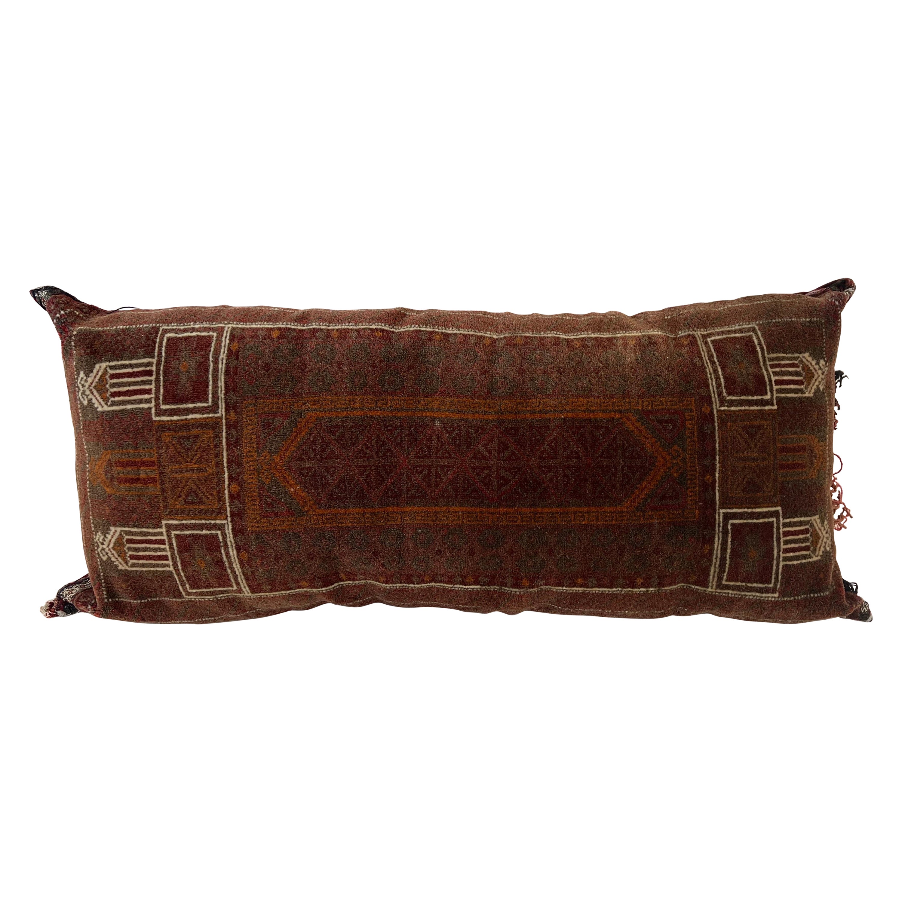 Large Vintage Pillow from Antique Yamud Rug Fragrant/Kilim For Sale