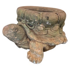 Used Cast Stone Turtle/Tortoise Planter 