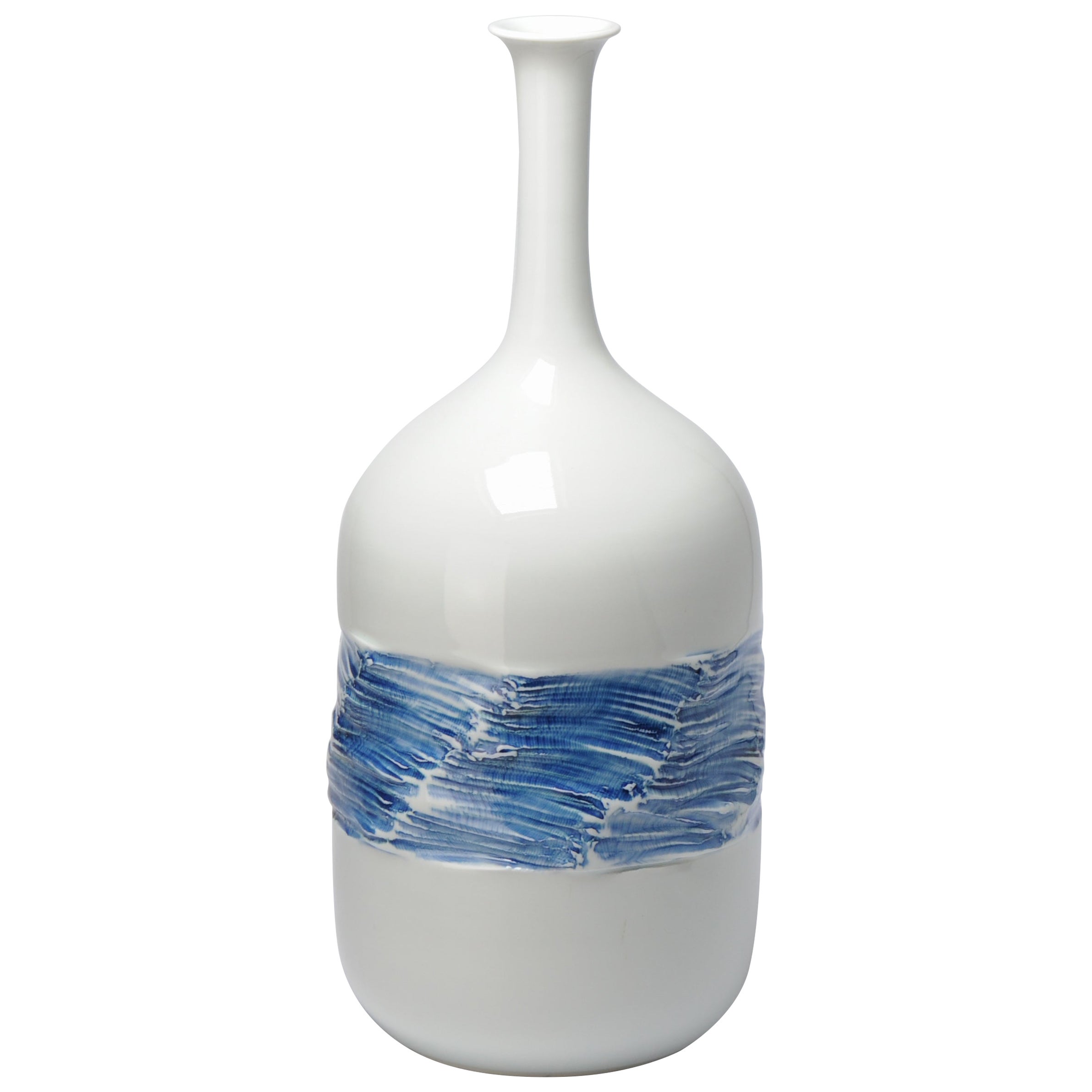 Fine Art Japanese Vase Arita, Artist Fujii Shumei a Wrinkled Vase Shumei For Sale