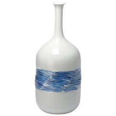 Vintage Fine Art Japanese Vase Arita, Artist Fujii Shumei a Wrinkled Vase Shumei
