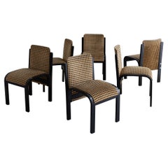 Vintage Italian Lacquered Bentwood Dining Chairs - a Set of 6