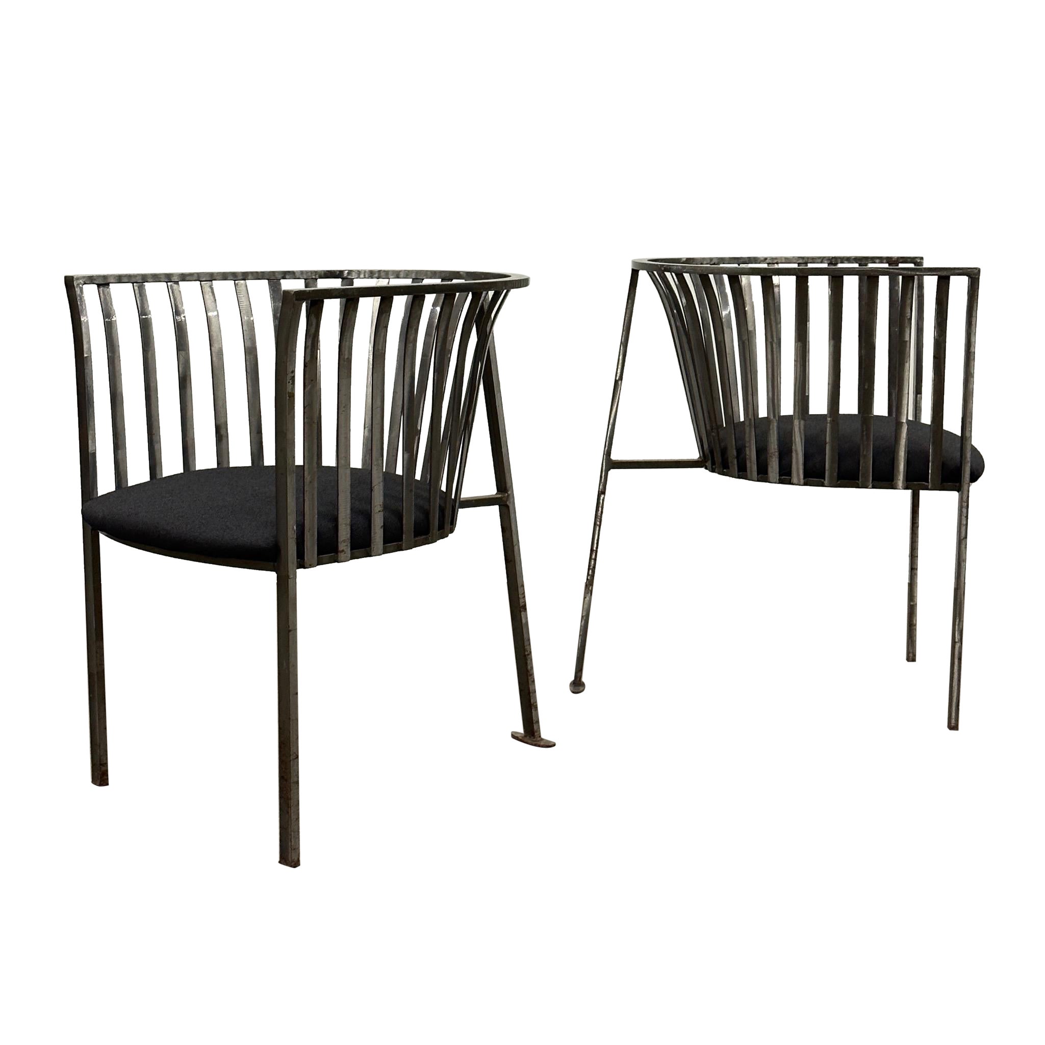 Metal Tub Chairs by Masterworks For Sale