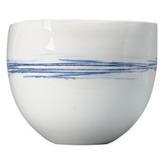 Used Fine Art Japanese Vase Arita by Fujii Shumei Ice and Snow, 20th Century