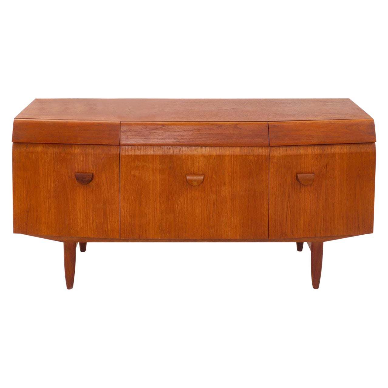 Teak Bow Front Sideboard, 1960s For Sale