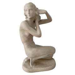 Vintage 1940s Danish plaster figurine of woman