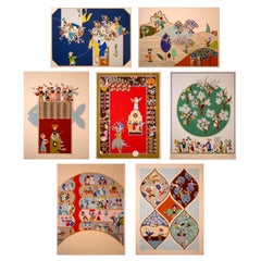 Vintage David Sharir The Seven Festivals Complete Set of 7 Serigraphs in Case 107/225