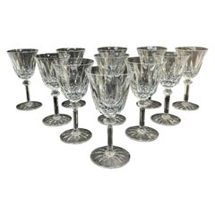 Antique 11 St. Louis France Glass Wine Goblets in Provence 