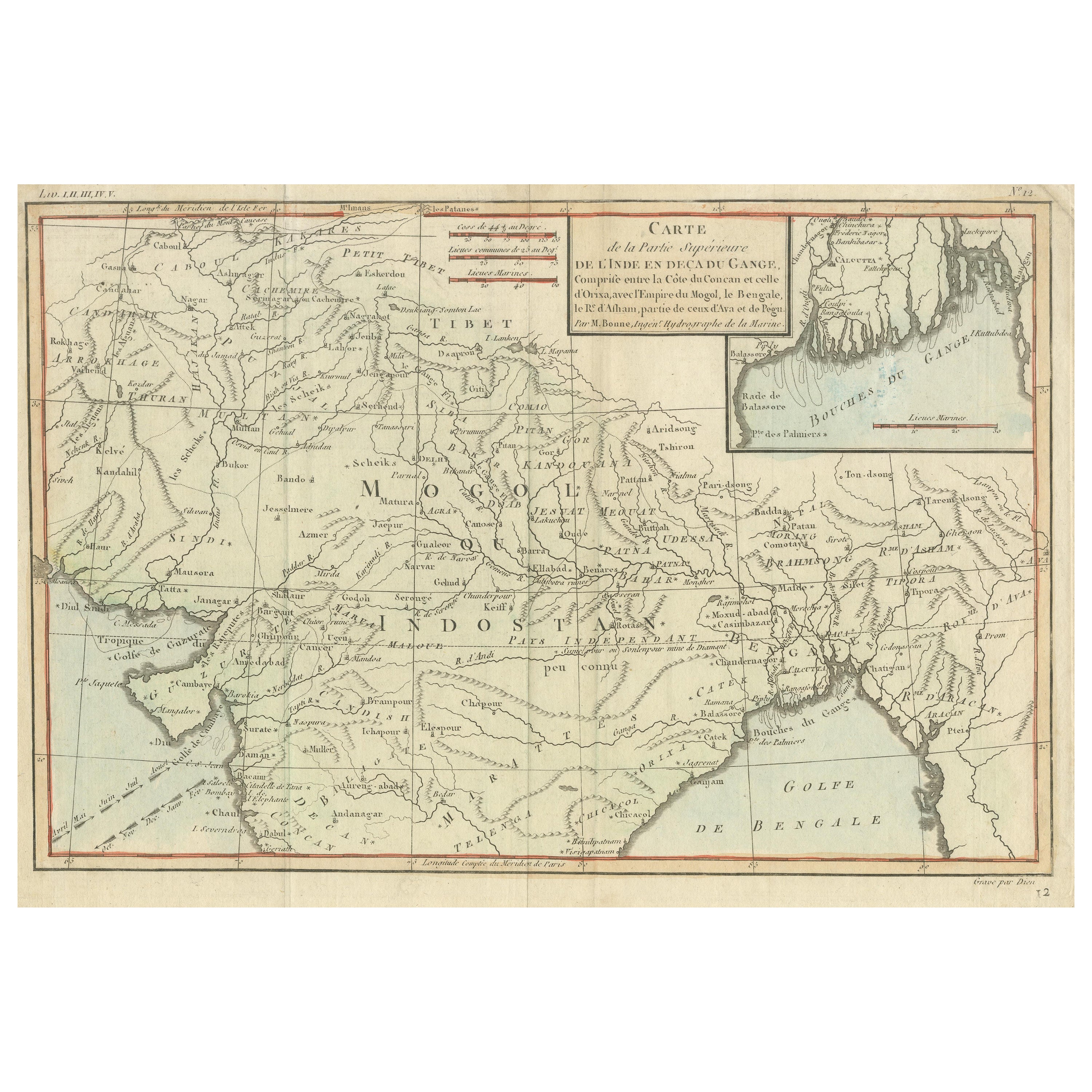Antique Map of part of Central and Southern Asia For Sale