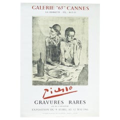 Original 1966 Picasso Galerie 65 Cannes Exhibition Poster