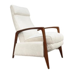 20th Century Italian Polished Walnut Recliner Lounge Chair by ISA Bergamo