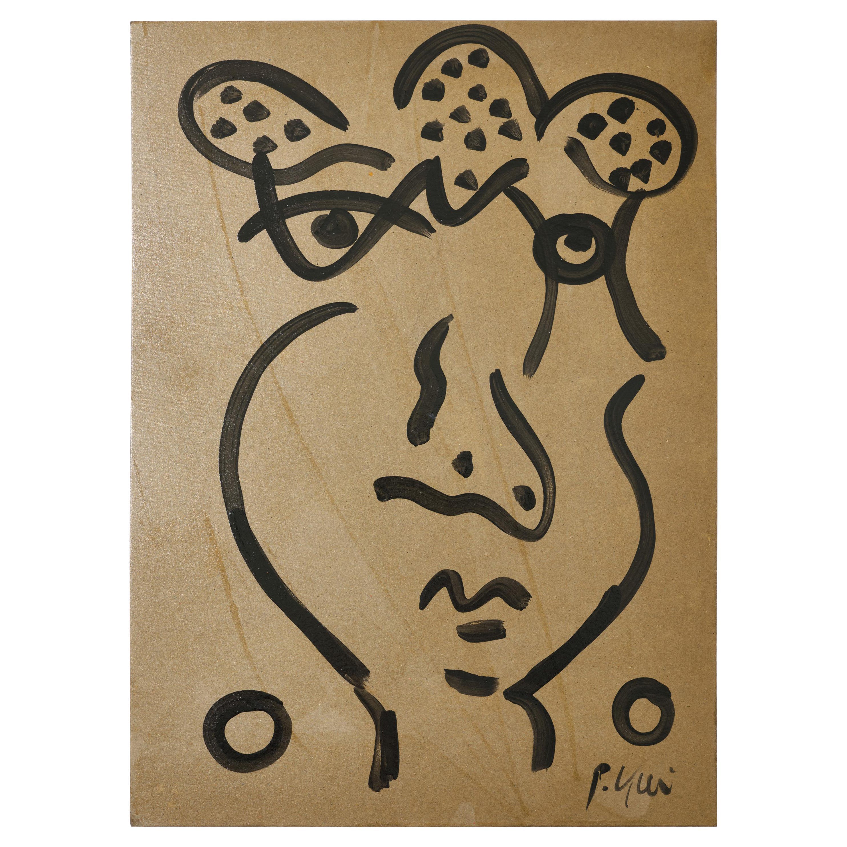 Quadro di Peter Keil, Firmato, Acrilico su carta grigia, A.I.C. 1970, Senza cornice, Germania in vendita