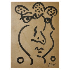 Cuadro de Peter Keil, Firmado, Acrílico sobre papel gris, C 1970, Sin marco, Alemania