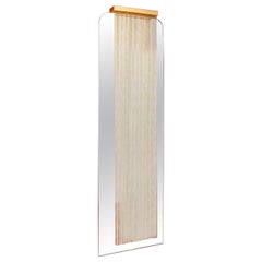 Durbar Purdah Full-Length Floor Mirror w/ Veil/ Satin Brass + Gold Leaf by INDO-