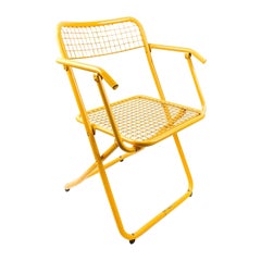 Chair 085 by Federico Giner with armrests. Yellow