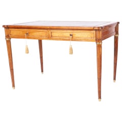 Louis XVI Style Fruitwood Leather Top Writing Desk