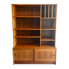 Vintage Danish Modern 1960s Teak Cabinet with Hutch/ Bookcase by Domino Møbler