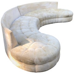 Retro Wonderful Curved Serpentine Two-Piece Adrian Pearsall Style Sectional Sofa