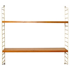 Vintage wall-mounted bookcase with two shelves
