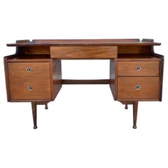 Retro 1960s Mid Century Walnut Desk Designed by Hooker