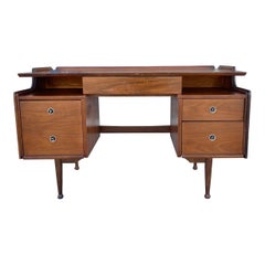 1960s Mid Century Walnut Desk Designed by Hooker