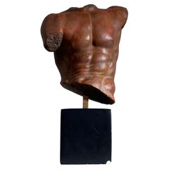Sculpture vintage d'un buste masculin, montée sur socle, signée, 1991