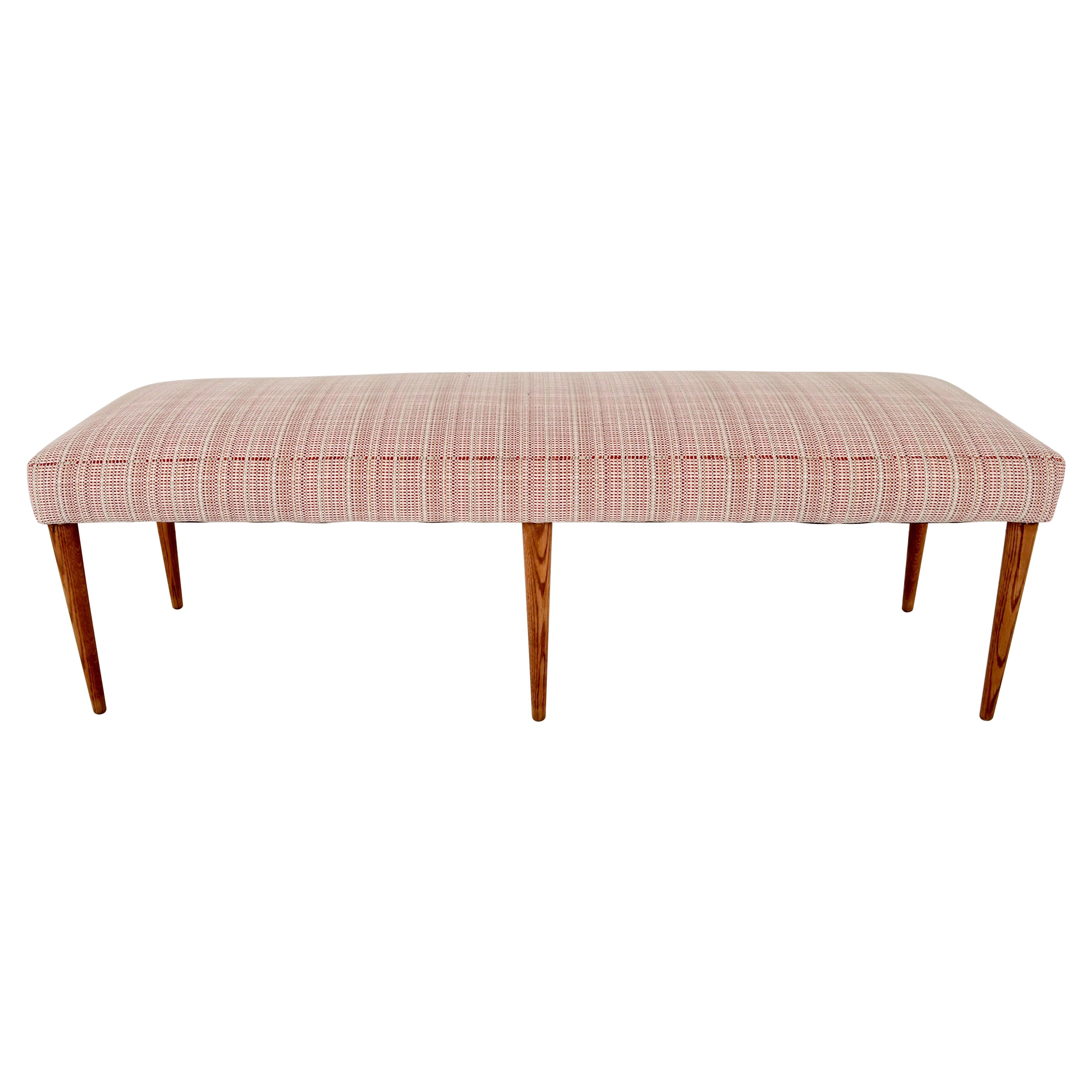Modern Upholstered Bench, c 1960s For Sale