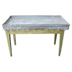 Table de jardin en zinc pour orangerie, début du 20e siècle, pour maison de campagne anglaise 